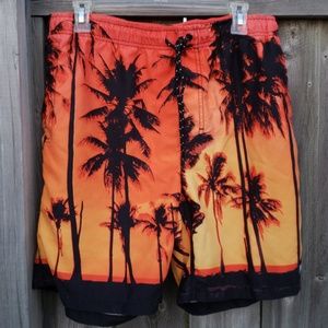 Neff Swim Board Shorts with Tropical Print